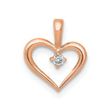 Image of 10K Rose Gold AA .02ctw Diamond Heart Pendant