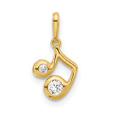 Image of 14K Yellow Gold Polished CZ Music Note Pendant
