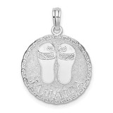 Image of Sterling Silver Jamaica w/Sandals Disc Pendant