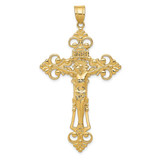 Image of 10k Yellow Gold INRI Fleur De Lis Crucifix Pendant