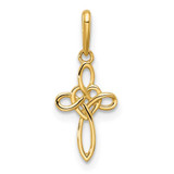 Image of 14K Yellow Gold Polished Heart Celtic Cross Pendant