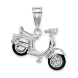 Image of Sterling Silver Polished 3D Rubber Tires Vespa Pendant