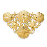Image of 14K Yellow Gold Sea Life Diamond-cut Omega Slide Pendant