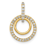 Image of 14K Yellow Gold 1/4ctw Diamond Double Circle Dangle Pendant