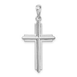 Image of Sterling Silver Rhodium-plated Passion Cross w/Frame Pendant