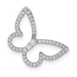 Image of 14k White Gold Polished Butterfly Diamond Chain Slide Pendant