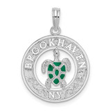 Image of Sterling Silver Polished Enameled Brookhaven NY w/Turtle Pendant