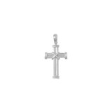 Image of Sterling Silver Rhodium-plated w/Endcaps and X Latin Cross Pendant