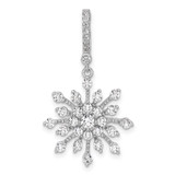 Image of Sterling Silver Rhodium-plated CZ Snowflake Pendant QC11307