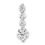 Image of Sterling Silver Polished CZ Pendant QP2089