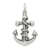 Image of Sterling Silver Antiqued Cross Pendant QC3436