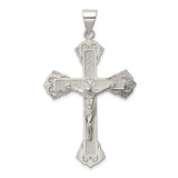 Image of Sterling Silver Polished Crucifix Pendant QC8310