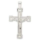 Image of Sterling Silver Polished Crucifix Pendant QC11174