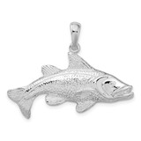 Image of Sterling Silver Polished Red Fish Pendant QC10152
