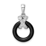 Image of Sterling Silver Rhodium-plated CZ Pendant QP5075