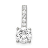 Image of Sterling Silver Rhodium-plated CZ Pendant QP1102