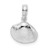 Image of Sterling Silver Polished Clam Shell Pendant QC10434