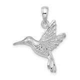 Image of Sterling Silver Polished Hummingbird Pendant QC10280