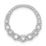 Image of Sterling Silver CZ Circle Chain Slide Pendant QP1426