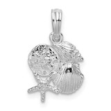 Image of Sterling Silver Polished Shell Cluster Pendant QC10414
