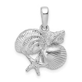 Image of Sterling Silver Polished Shell Cluster Pendant QC9834