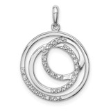 Image of Sterling Silver Rhodium-plated Diamond Pendant QP3354