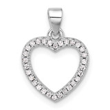 Image of Sterling Silver Rhodium-plated CZ Heart Pendant QP5777
