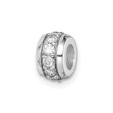 Image of Sterling Silver Rhodium-plated CZ Slide Pendant QP5378