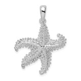 Image of Sterling Silver Polished Pierced Starfish Pendant QC9999