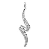 Image of Sterling Silver Rhodium-plated Diamond Swirl Pendant QP3496