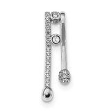Image of Sterling Silver Rhodium-plated CZ Chain Slide Pendant QP4944