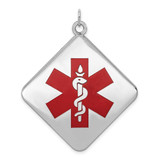 Image of Sterling Silver Rhodium-plated Medical Jewelry Pendant XSM69