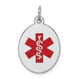 Image of Sterling Silver Rhodium-plated Medical Jewelry Pendant XSM83
