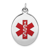 Image of Sterling Silver Rhodium-plated Medical Jewelry Pendant XSM84