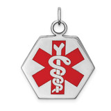 Image of Sterling Silver Rhodium-plated Medical Jewelry Pendant XSM9