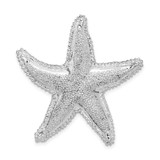Image of Sterling Silver Polished/Textured Starfish Slide Pendant QC11248