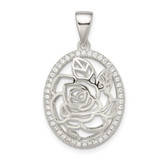 Image of Sterling Silver CZ Rose Pendant