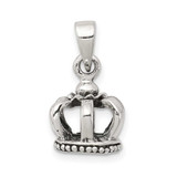 Image of Sterling Silver Antiqued Crown Pendant