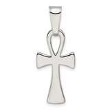 Image of Sterling Silver Polished Ankh Cross Pendant