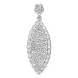 Image of Sterling Silver Polished Filigree CZ Pendant
