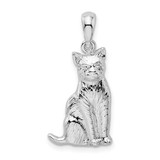 Image of Sterling Silver Textured Sitting Cat Pendant