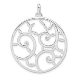 Image of Sterling Silver White CZ Fancy Round Pendant