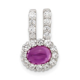 Image of Sterling Silver Pink & Clear CZ Pendant Slide
