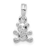 Image of Sterling Silver Polished 3D Mini Bear Pendant