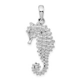 Image of Sterling Silver Polished 3D Sea Horse Pendant