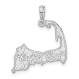 Image of Sterling Silver Polished Cape Cod Map Pendant