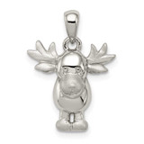 Image of Sterling Silver Polished & Satin Moose Pendant