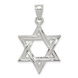 Image of Sterling Silver Polished Star of David Pendant
