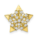 Image of Sterling Silver CZ Gold-tone Star Slide Pendant