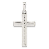 Image of Sterling Silver Diamond-cut Latin Cross Pendant